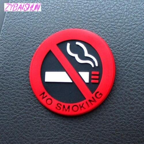 3 pcs. Rubber No Smoking Warning Sign Sticker for Volkswagen Skoda Octavia Fabia Rapid Superb Yeti Roomster