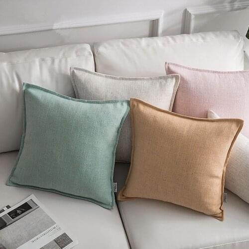43x43cm/50x30 light color cotton linen cushion cover pillowcase plain color throw pillow cover sofa decor lumbar pillow case
