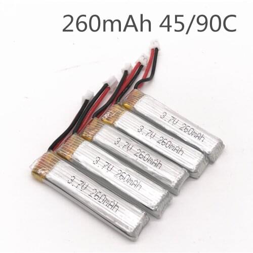 5PCS 3.7V 260mAh 45C/90C 3.8V Lipo Battery PH2.0 Plug for Eachine US65 UK65 QX65 UR65 Mobula7 Drone RC Quadcopter