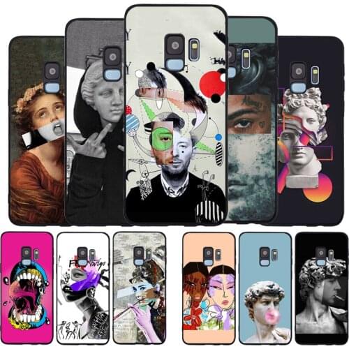 Abstract Art black Soft phone Case For Samsung S20 S10 S9 S8 S7 edge Plus Lite For Note 8 9 10 A6 A7 A8 A9 2018