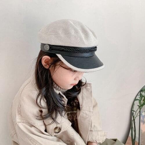 Children Winter Cotton Berets Spring Autumn Boy Girl Toddler Kids Cute Sun Cap Military Retro Beret Hat Baby Accessories Fashion