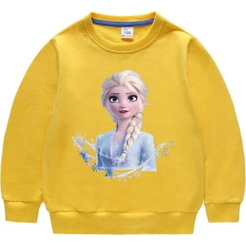 Dinsey Autumn New Cartoon Frozen Girl Hooded Sweatshirt Casual Childrens Clothes Tops Kids Boy Girl Pullover Outerwear