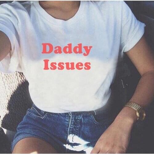 Skuggnas Daddy Issues Tumblr Girls Shirt Aesthetic Clothing Sugar Baby Tops Kawaii t shirt High quality girls t shirt dropship
