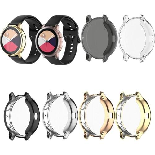 Electroplated TPU Protective Case Watch Cover for Samsung Galaxy Active2 44mm SM-R820 Watch Screen Anti-Scratch Watch Protector