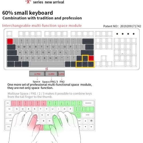 GK64XS Hot Swap Programmable Bluetooth Mechanical Keyboard Pcb Custom Kits GH60