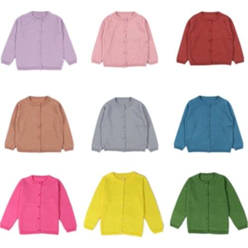 2020 Toddler Clothes Kids Boys Girls Cardigan Cotton Knitted Sweater Children Cardigans Baby Boy Girl Sweaters Kids Coat Jacket