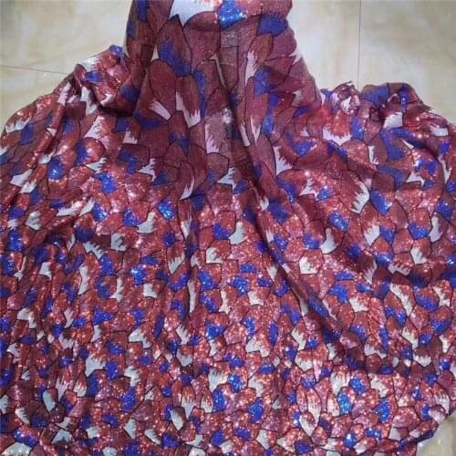 Pretty design YG-724-882 embroidered tulle sequins lace fabric african net lace fabric with sequins