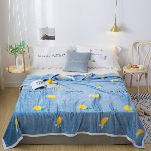 Lemon Thicken plush bedspread blanket 200x230cm High Density Super Soft Flannel Blanket for the sofa/Bed/Car