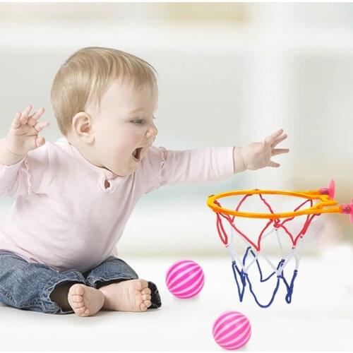Mini Basketball Hoop Kit Indoor Plastic Sucker Basketball Hoop Suck Wall-mounted Stand Interactive Educational Bath Shooting Toy