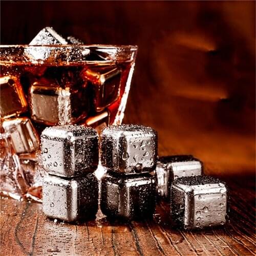 Reusable Golden Whiskey Stones Ice Cubes Chilling Rocks Whisky Cooler Whiskey Ice Bucket Champagne Beer Cooler