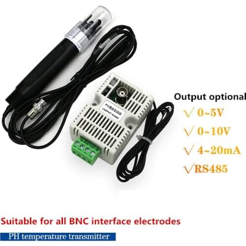 PH Temperature Transmitter Detection Sensor Module RS485/4-20mA/0-10V/0-5V Output with Electrode Y
