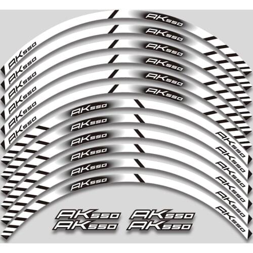 12 X Thick Edge Outer Rim Sticker Stripe Wheel Decals Motorcycle sticker Front Rear wheels For KYMCO AK550 AK 550