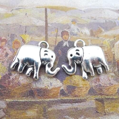 Newest 6 Pieces 18*20mm Mixed Alloy Antique Silver Color Elephant Tibetan Charms Pendant Accessory For DIY Jewelry Making