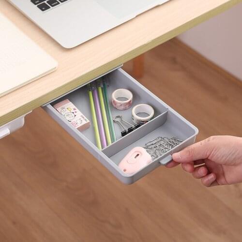 Plastic Drawer Organizer Creative Detachable Self Adhesive Students Desk Organizer For Stationery Case Pencil Storage Box Trays