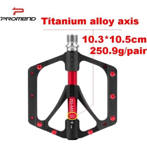 PROMEND MTB Road Bike Titanium Alloy Pedal UltraLight Bicycle Sealed Bearing Widened 3 Palin Pedals Non-slip No paint off Pedals