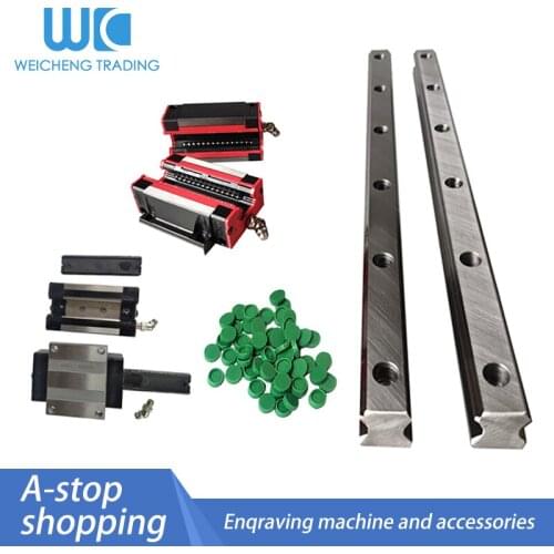 Top Quality 2pc HGR25 Square Linear Guide Rail 700 750mm+4pc HGH25CA/flang HGW25CC Slide Block Carriages CNC Router Engraving