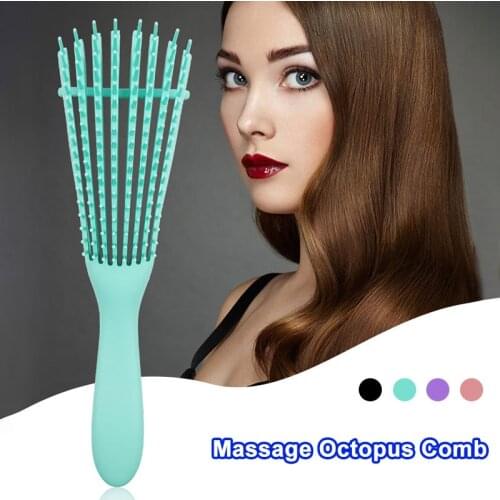 Hairbrush Anti-Static Anti-Tangling Scalp Head Massage Curling Comb With Handle for Hair Care Scalp Meridian Comb Home Salon