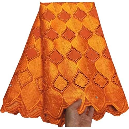 SJ Lace 2021 New Arrival Cotton African Swiss Voile Fabric With Stones Embroidery French Net Lace Dubai Style Dress Material y3