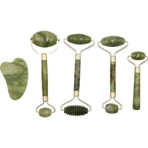 Natural Jade Face Scraper Double-headed Roller Massage Jade Push Neck Facial Massage Beauty Stick