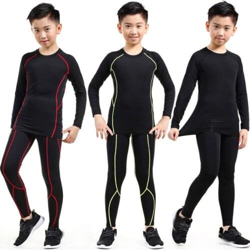 Boys Girls Fitness Tights Quick Dry Football Clothing Set Kids Breathable Running Tracksuit Men Sports Training Jogging Suit