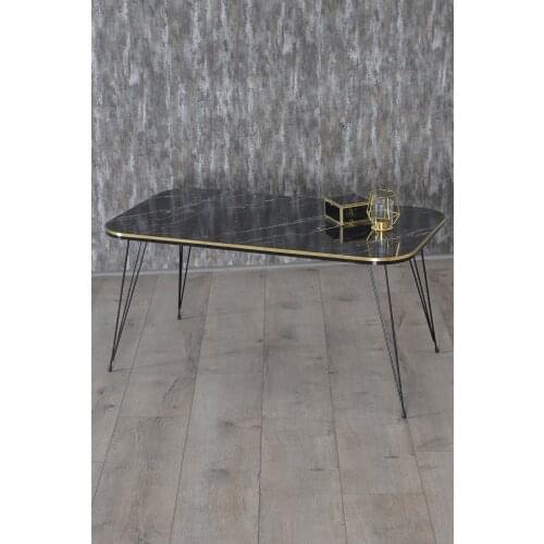 Medium Coffee Table Kr Black Wire Foot Double Gold Bendir