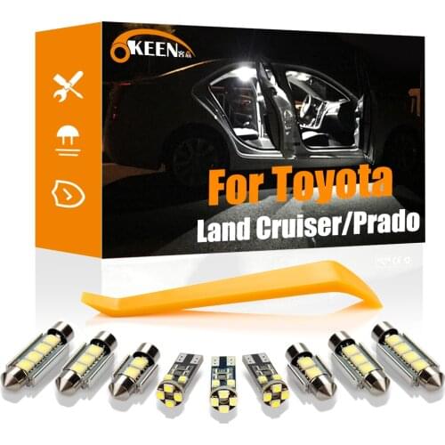 LED Interior Light Canbus For Toyota Land Cruiser 80 100 200 Prado 120 150 FJ Vehicle License Plate Lamp Kit Car Lighting