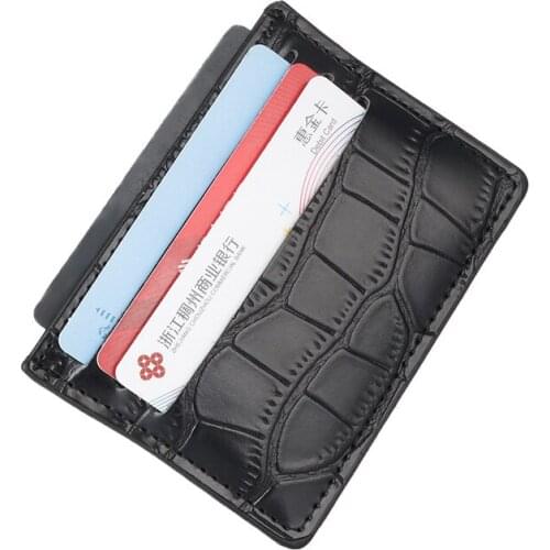 Crocodile Pattern Ultra-thin Card Holder Men Women Leather Credit Card Case ID Card Holder Wallet Purse Pouch