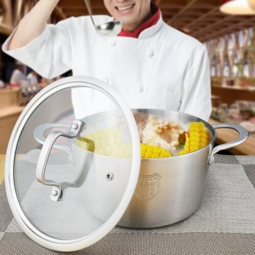 European Style 304 Stainless Steel 4L Thickened Soup Pot Three Layer Structure Plate Applicable To All Kinds of Stoves