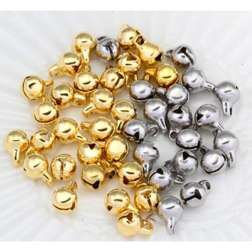 10Pcs/lot Stainless Steel Gold Bells Pendant For DIY Jewelry Making Accessories Material Anklet Chain Necklace Bracelet Supplies