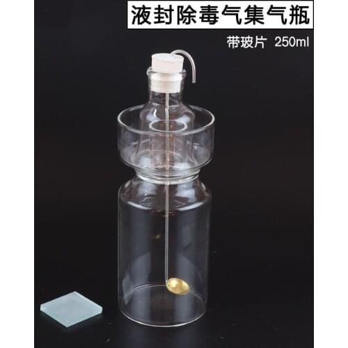 1 pcs 250ml Liquid sealing Gas Collection Bottle with sealing slide Junior high school chemical laboratory equipment