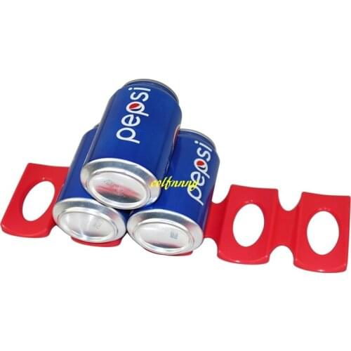 100pcs/lot Red Silicone Tin Can Storage Holder Mat Can Beverage Beer Rack Refrigerator Storage Rack Space Saver Organizer
