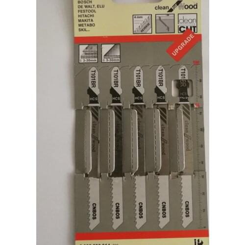5pcs/set 100mm T101BR Jigsaw Blades Down Cut Worktop Wood Cutting For Bosch