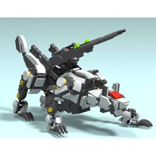 810pcs 17cm Mechanical Wolf Building Blocks Robots Wolf Figure Model Toys Action Figure One Piece Figure Dolls Toys For Children