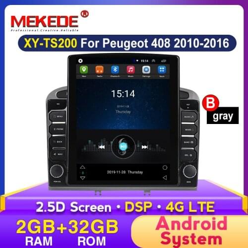 2+32G Android 9.7" Tesla Screen Car Multimedia Player for Peugeot 408 for Peugeot 308 308SW Vehicle Radio Support SWC BT Camera