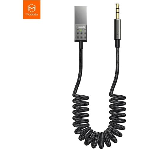 Mcdodo Bluetooth Adapter 5.0 Car Audio Cable Car 3.5mm Jack Aux Bluetooth Audio Cable Receiver Speaker Audio Music Transmitter