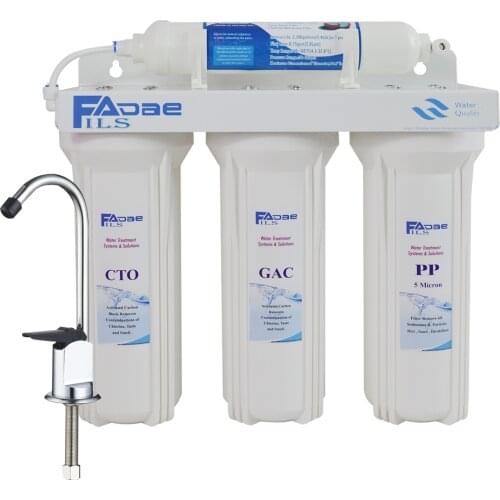 Household 4-Stage Undersink Filtration System with Clean and Healthy Drinking Water for RV, Outdoor, Garage, Household etc