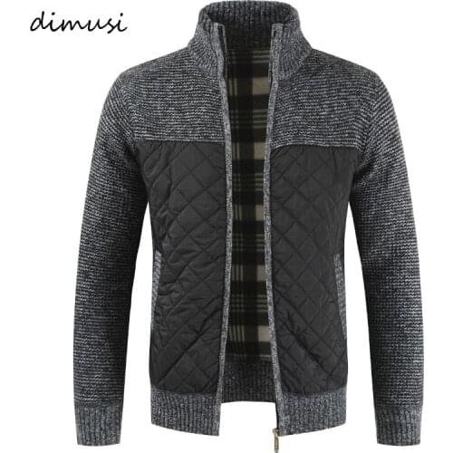 DIMUSI Mens Sweaters Winter Men Thick Warm Knitted Sweater Jackets Cardigan Coats Male Slim Knitted Jackets Windbreaker Clothing