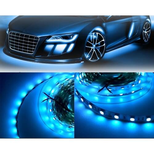 DIY LED U-HOME 5M Ice Blue SMD5050 LED Strip Light Non-Waterproof 470nm-480nm Wave Length for Car Room Kitchen Office Holiday
