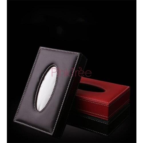 For Prado FJ120 FJ150 Camry Golf Rav4 Car Tissue Box PU Leather Auto Paper Box Holder Cover Case Tray