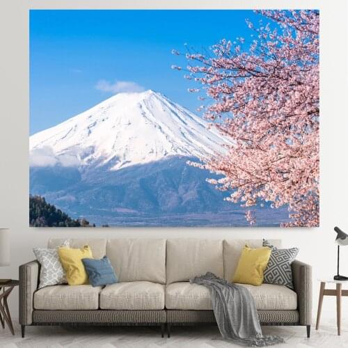 Mount Fuji All Year Round Natural Scenery Hanging Cloth Bedside Background Cloth Autumn and Winter Photo Cloth Home Decoration