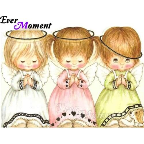 Ever Moment DIY Diamond Embroidery Angel Girl Diamond Mosaic Full Square Drills Artwork Home Decoration Diamond Painting ASF1174
