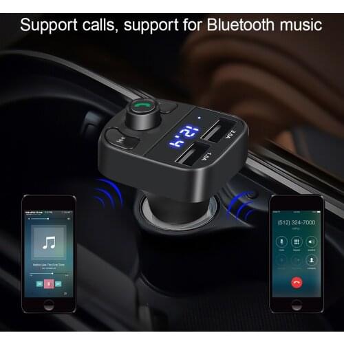 KEBIDU LED Screen Bluetooth Wireless MP3 Transmitter Dual USB 3.0A Car Charger FM TF Handsfree Car Fast Charger For Smart Phone
