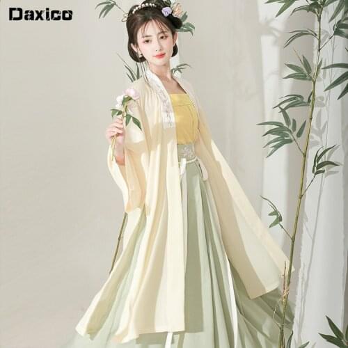Chinese Traditional Hanfu Costume Woman Tang Dynasty Princess Dress Multi Color Song Dynasty Stage Dancewear Ancient Fairy Suit