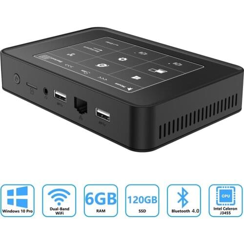 Mini PC Windows 10 Pro AKPAD 6GB Ram 120GB mSATA SSD Celeron J3455 4K HD Graphics Mini Computer HDMI Gigabit Dual Band W
