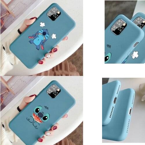 Disney Stitch Drop-resistant Soft Silicone Mobile Phone Case for Iphone 7 8Plus X Xr Xs Max 11 12 Promax 12 Mini Ultra-thin