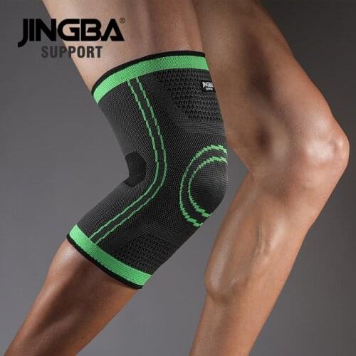 JINGBA SUPPORT Sports basketball knee pads brace support Elastic Nylon Compression knee protector rodillera deportiva