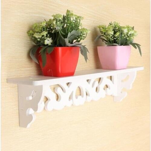 Wall Mounted Items Display Wall Shelf PVC Pastoral White Carved Board Shelf Partition Wall New House Decoration