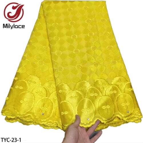 Nigerian Lace Fabric 2021 High Quality Lace African Swiss Dry Lace Embroidery Cotton Swiss Voile Lace for Party Dress TYC-23