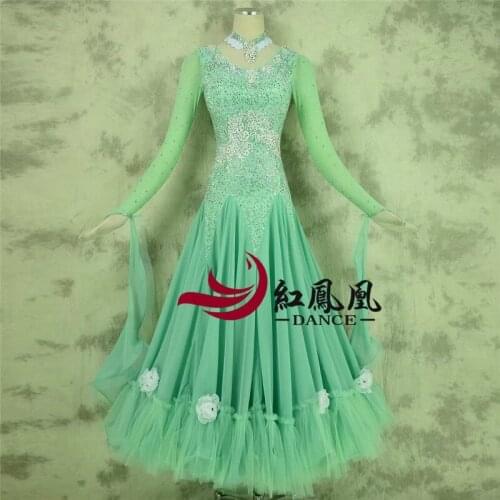 2018 new Modern dance dress women ballroom dance competition dress waltz dance dress adult female dance big swing dress
