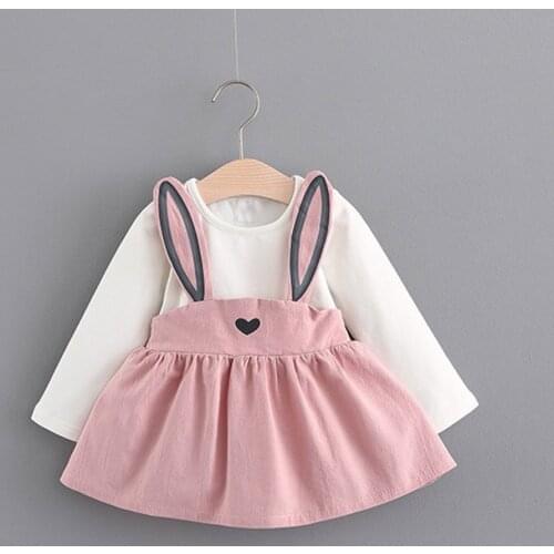 Newborn Clothes Baby Girl Princess Clothes 0-3 Years Old Autumn Baby Kids Toddler Girl Cute Rabbit Bandage Suit Mini Dress